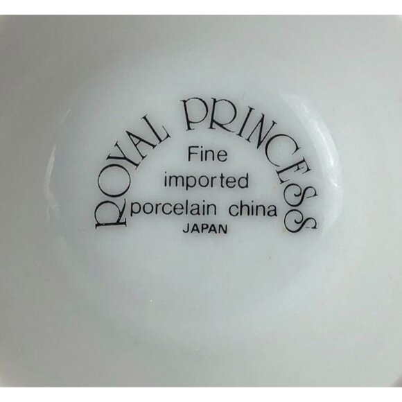 Royal Princess Coffee Mug Porcelain Pedestal Base Gold Trim Floral Japan 8oz - Picture 8 of 10